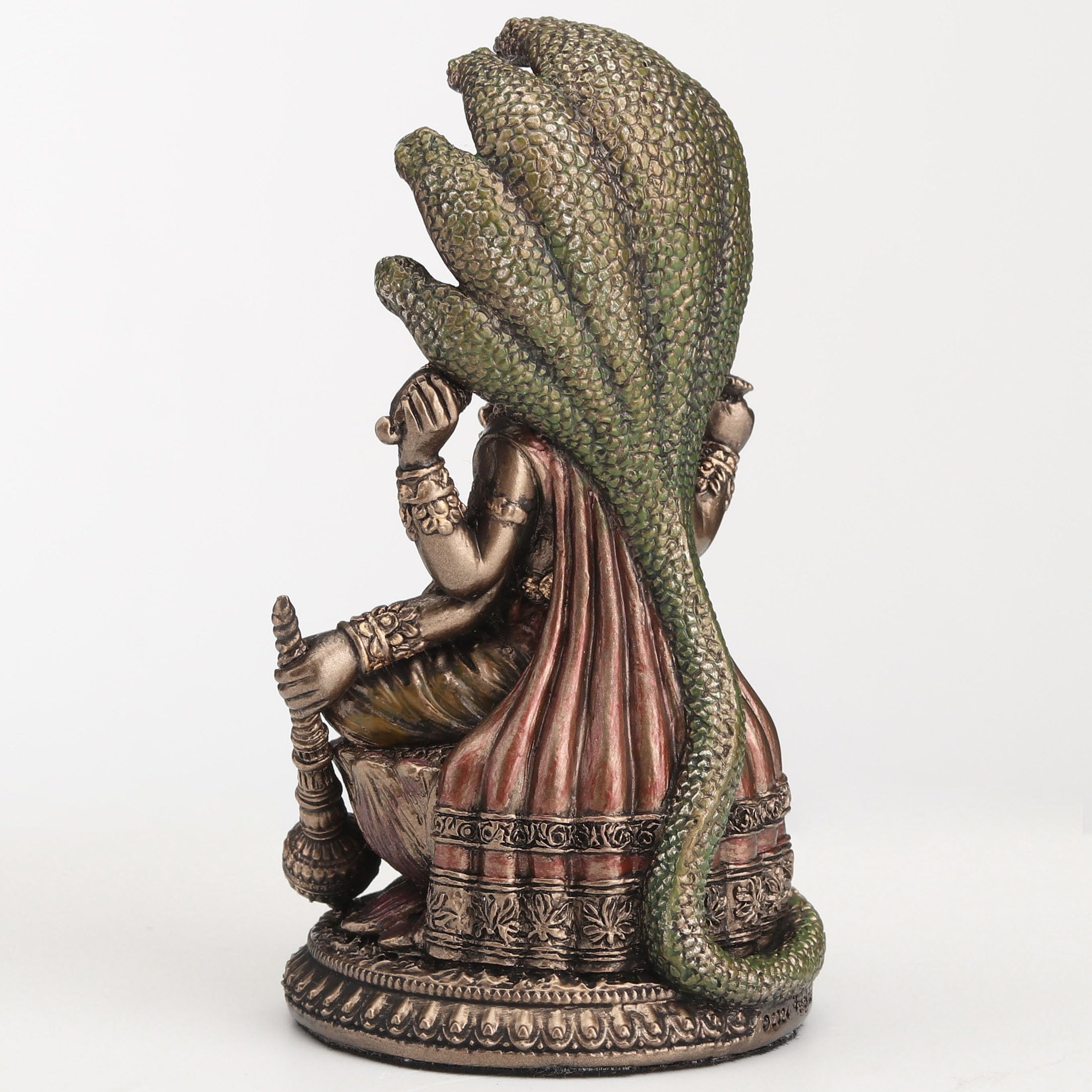 Veronese Design Shesha Vishnu - Scultura in resina fusa a freddo con finitura in bronzo, divinità indù da 9 cm