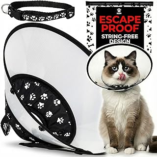 Cat Cone Collar for After Surgery to Stop Licking, Escape-Proof Recovery, Elizabethan E Collar