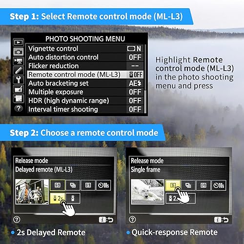 Miniatura 5 de JJC Control remoto inalámbrico de liberación por infrarrojos que reemplaza a Nikon ML-L3 para Nikon D750 D610 D3400 D3300 D3200 D7500 D7200 D7100