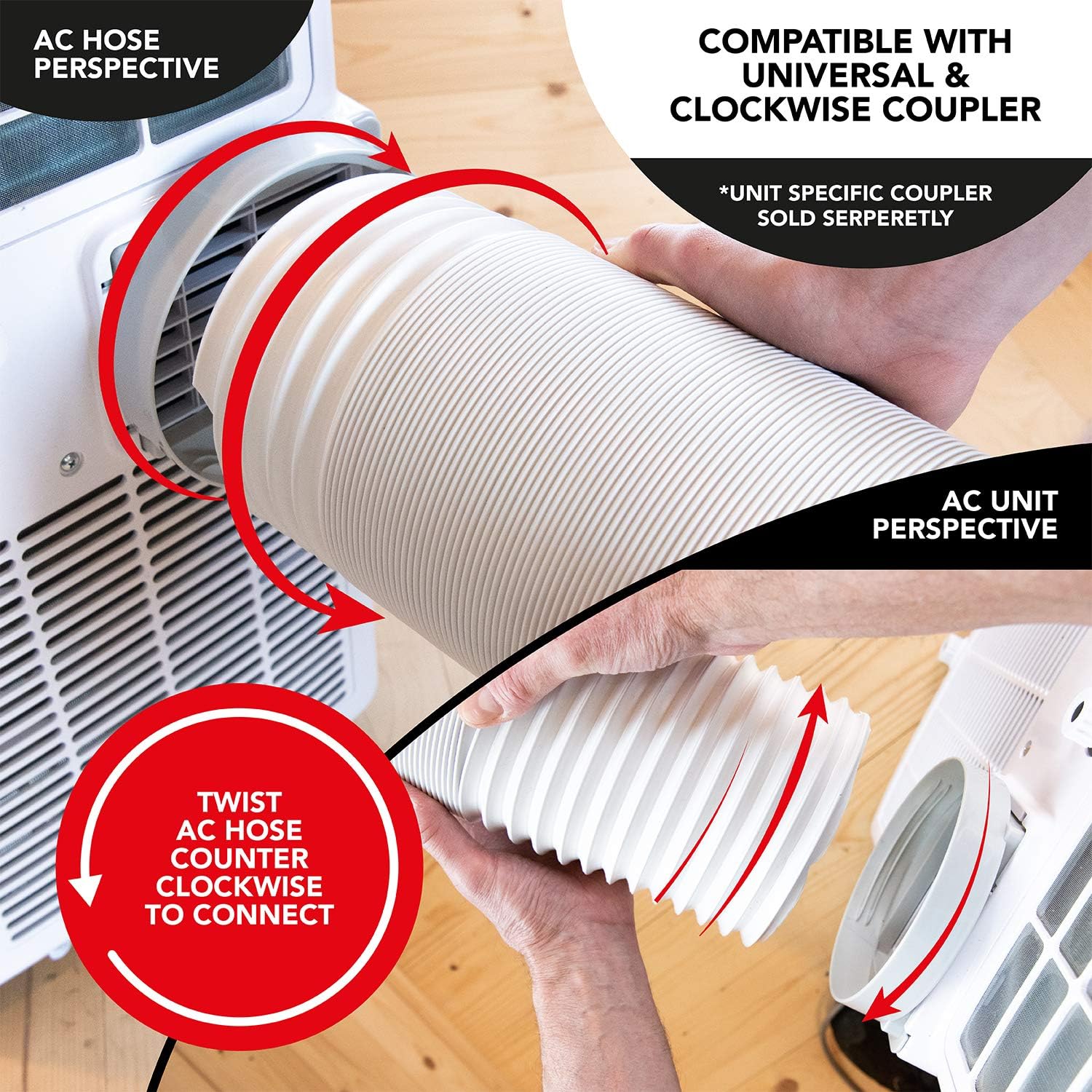 Amazon Com Air Conditioner Hose Portable Exhaust Vent Anti Clockwise Thread With 5 Diameter Length Up To 80 Compatible With Lg Delonghi And Other Portable Air Conditioners To Save Energy Home