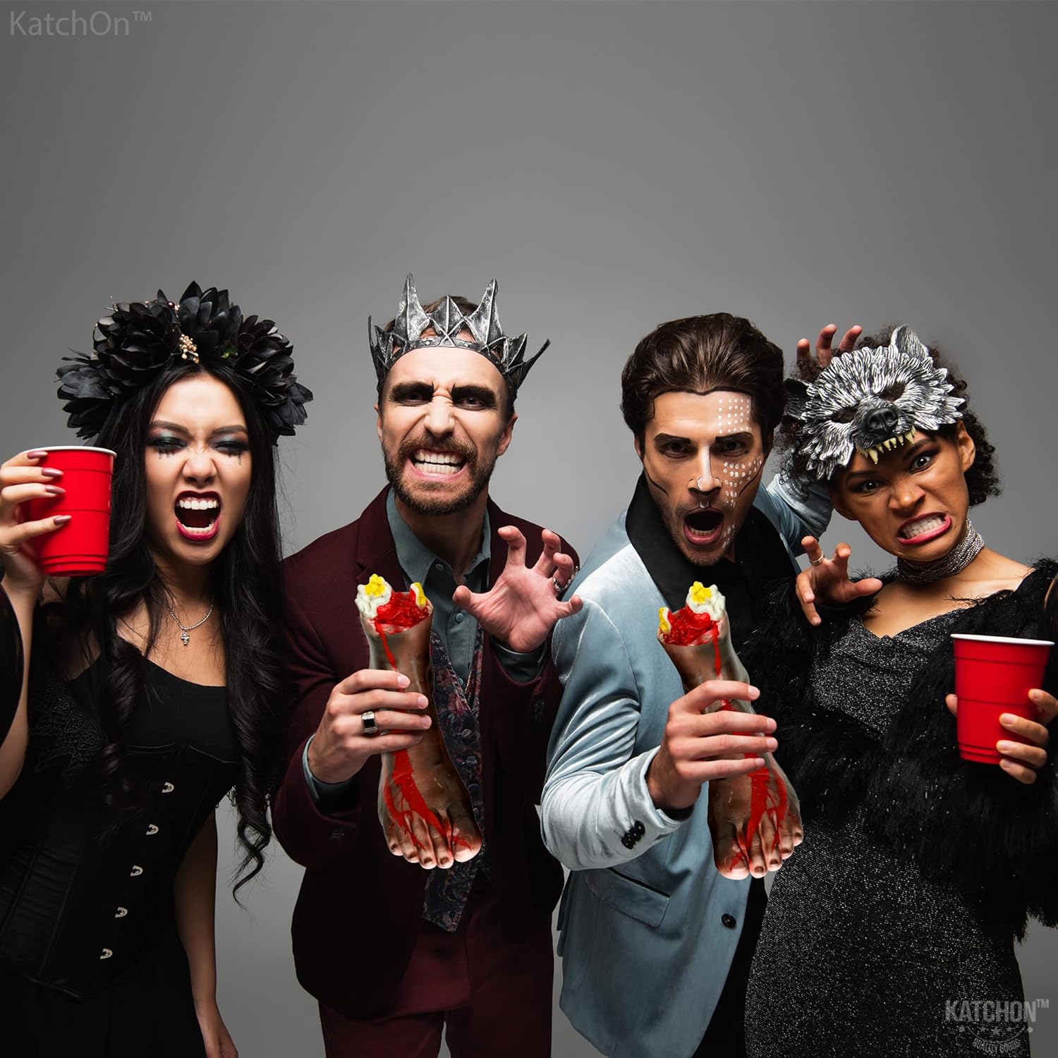 KatchOn Realistic Fake Feet - Bloody Severed Foot for Halloween Party Decorations & Cosplay