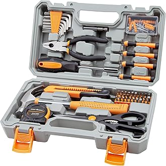 126-Piece Home Tool Set Kit, Basic Household Hand Tools with Storage Case Orange
