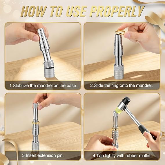 Professional Ring Expander, Ring Stretcher Tool Kit with Rubber Mallet