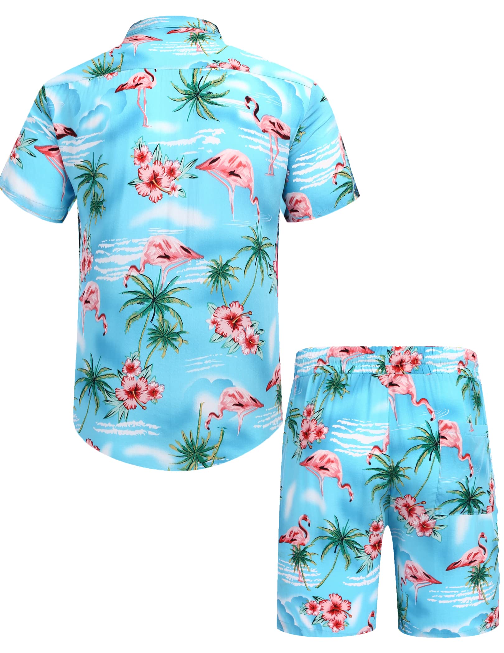 COOFANDY Camisa floral hawaiana para hombre, camisa informal de manga corta con botones