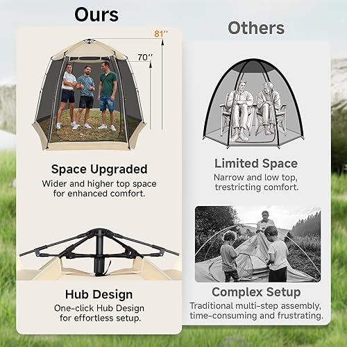 Miniatura 2 de Alvantor Cenador de casa con pantalla mejorada, tienda de campaña desplegable para 2-4-6 personas, habitación de pantalla instantánea con bolsa de