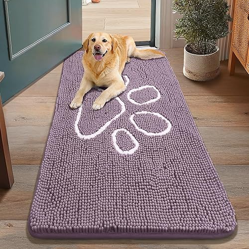 Miniatura 129 de Smiry Tapete para puerta de perro para patas fangosas, absorbente que atrapa la suciedad, antideslizante, de secado rápido, lavable, tapete de