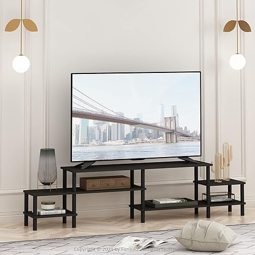 Miniatura 104 de Furinno - Soporte para centro de entretenimiento grande para televisor de hasta 55 pulgadas, madera negra Blackwood,Ámbar Pino/Negro,Columbia