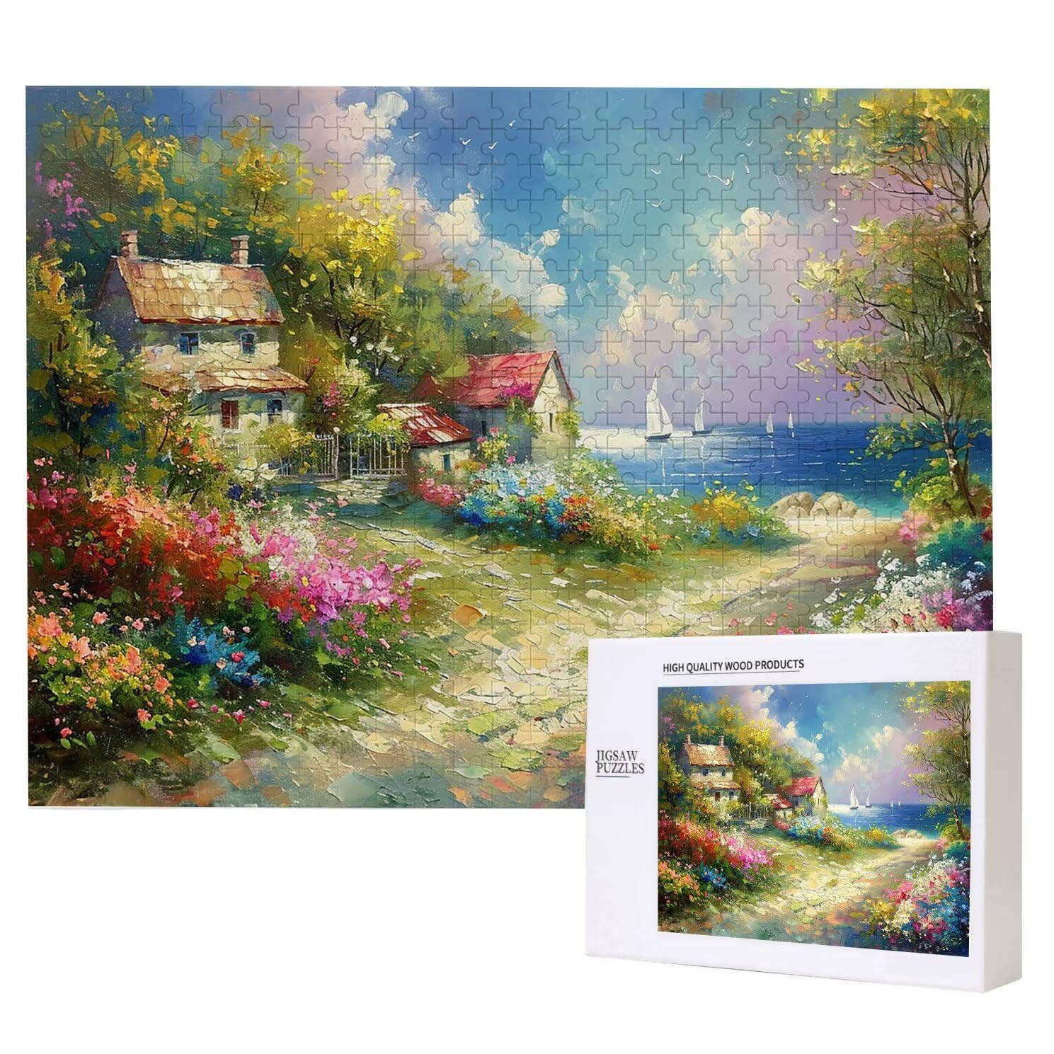 Krajobraz, 5000 elementów, puzzle 3D dla dorosłych, wymagająca łamigłówka, gra logiczna dla całej rodziny, prezenty dla mężczyzn i kobiet, puzzle bożonarodzeniowe, dekoracja domu, temat: żaglówka K0F