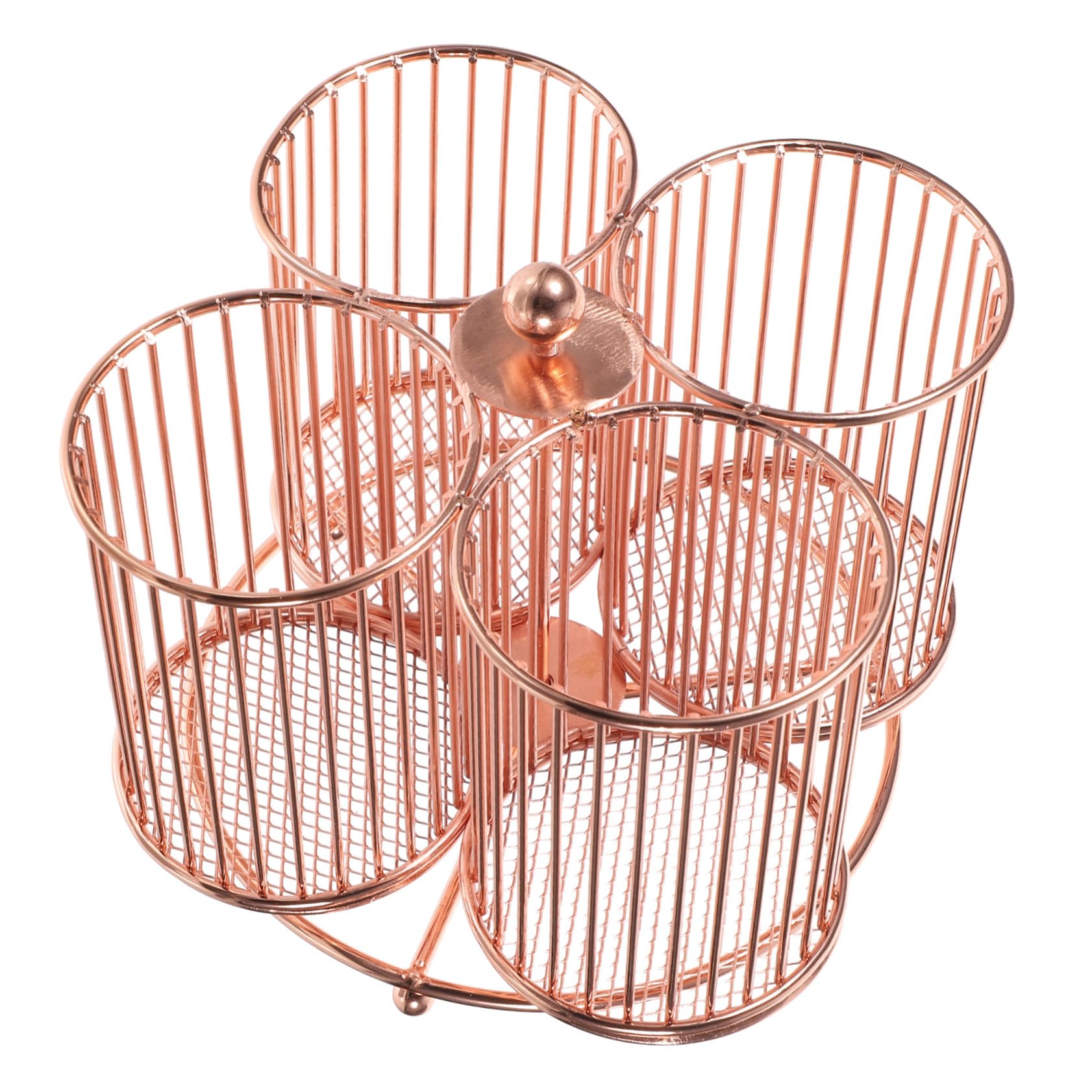 Portapenne Rotante in Metallo Rosa 360° Organizer Da Scrivania Multiuso Per Trucco, Cancelleria e Gioielli, Contenitore Portapennelli Ampia Capacità Per Ufficio e Casa