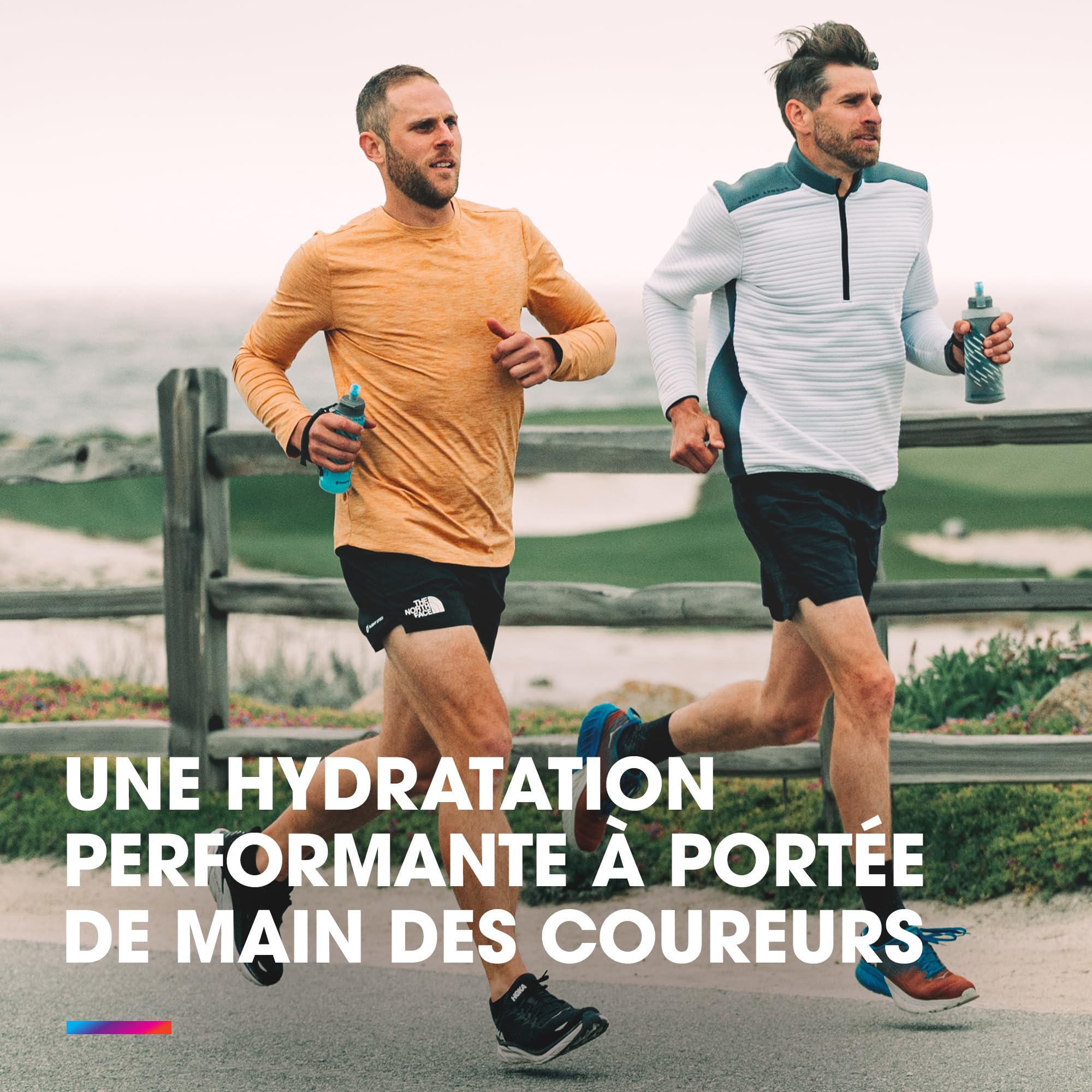 HydraPak Skyflask Speed 500 ml, Flasque avec sangle pour la main. Pour Trail et Running. Compatible avec les Gilets de Course - Gris