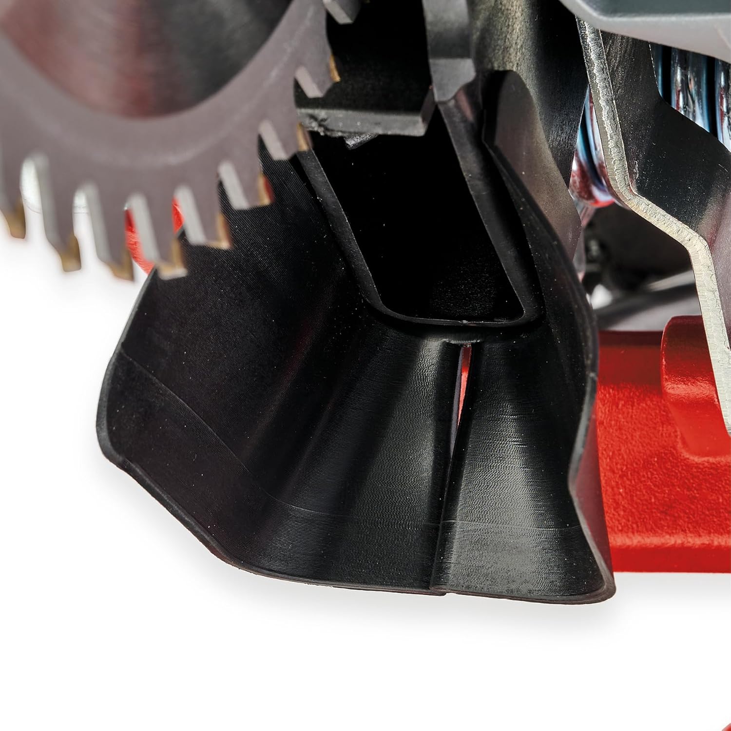 Close-up of Einhell TC-SM 216 dust collection funnel