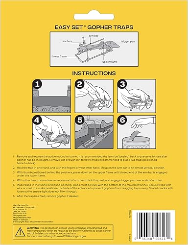 Miniatura 5 de Trampa para taltuza Victor Easy Set resistente al clima para exterior - 0611 - Trampa versátil para taltuzas - Mata taltuzas en el jardín - Paquete