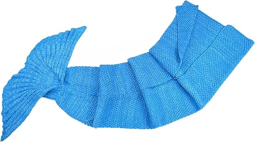 Miniatura 3 de LAGHCAT Manta de cola de sirena de ganchillo para adultosniños mantas suaves para todas las estaciones para dormir patrón clásico