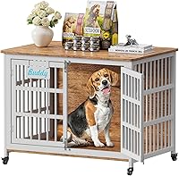 Vista 12 de EasyCom mueble de jaula para perros de 41"/33"/27" con etiqueta de nombre, perrera para perros de interior resistente para perros medianos, jaula