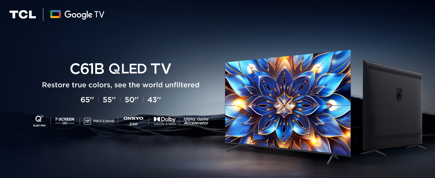 TCL 139 cm (55 inches) 4K Ultra HD Smart QLED Google TV 55C61B