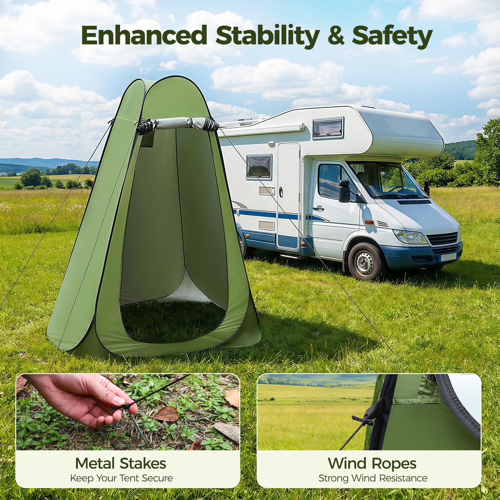 tenda pop up 120 x 120 x 190cm,tenda doccia campeggio grande capacità con protezione UV, impermeabile, antivento,doccia portatile per all'aperto, escursionismo, pesca, doccia. Cambia vestiti