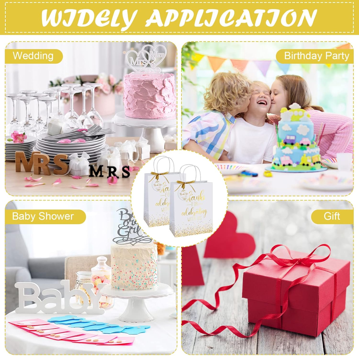 Queekay 36 Pcs Wedding Welcome Bags with Handles Large Wedding Gift Bags with 36 Tags for Guests Birthday Baby Shower Party Favors(Classic) - Image 7