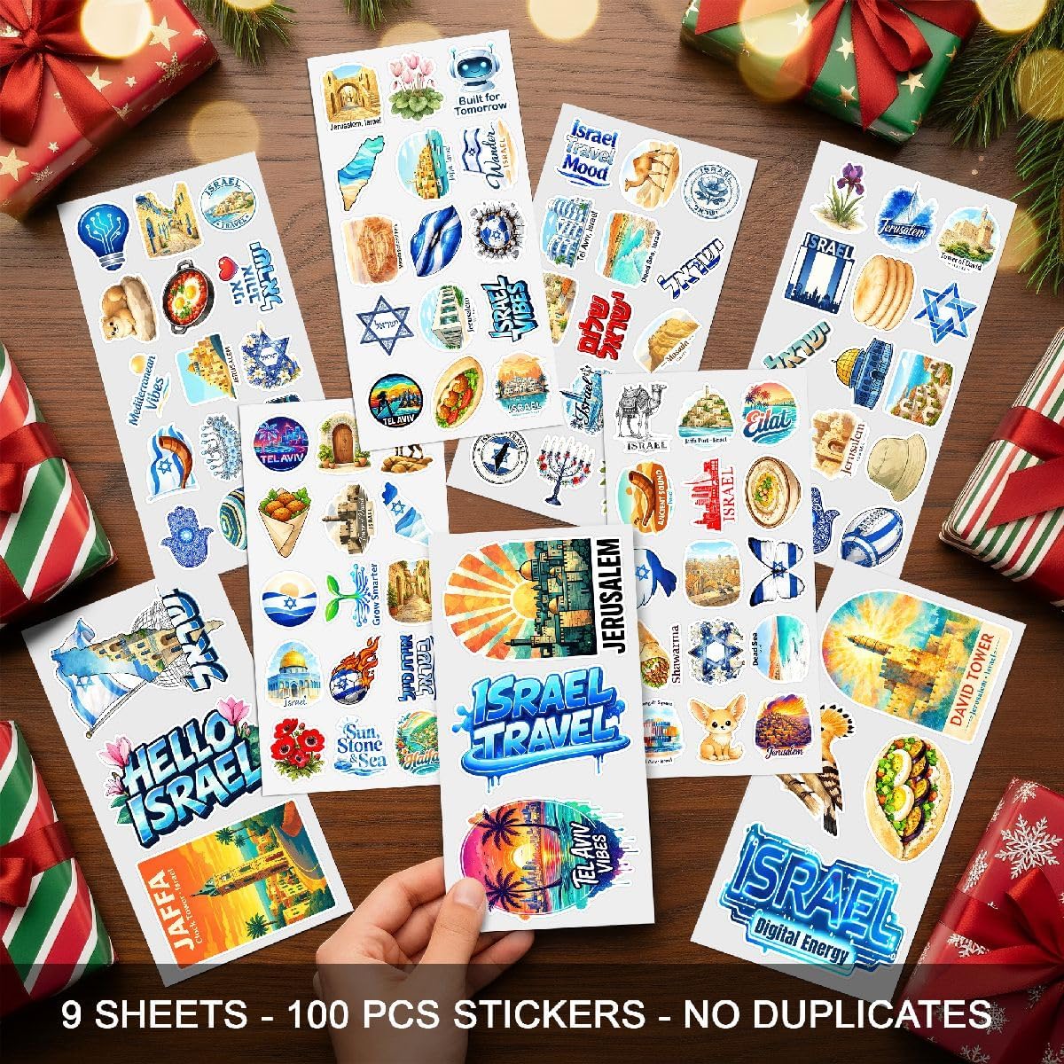 100 PCS Israel Stickers Pack, Jerusalem Travel Tel Aviv Landmark image 3