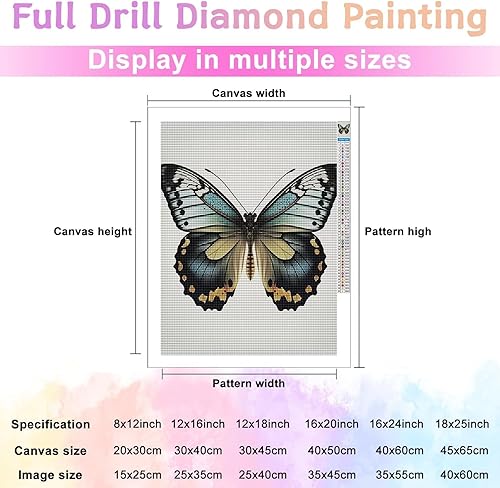 Miniatura 4 de Solitar Kit de pintura de diamante para adultos, una mariposa, insecto, circular, diamante completo, arte y manualidades, decoración de pared del