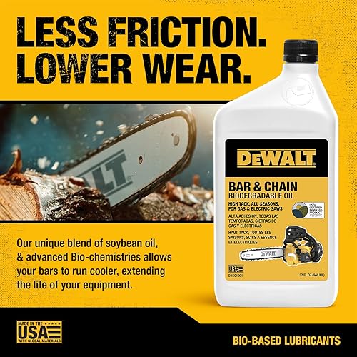 Miniatura 23 de DEWALT Aceite de barra y cadena biodegradable - Lubricante profesional de barra y motosierra verde, ecológico, no tóxico - Aceite Ultraclean