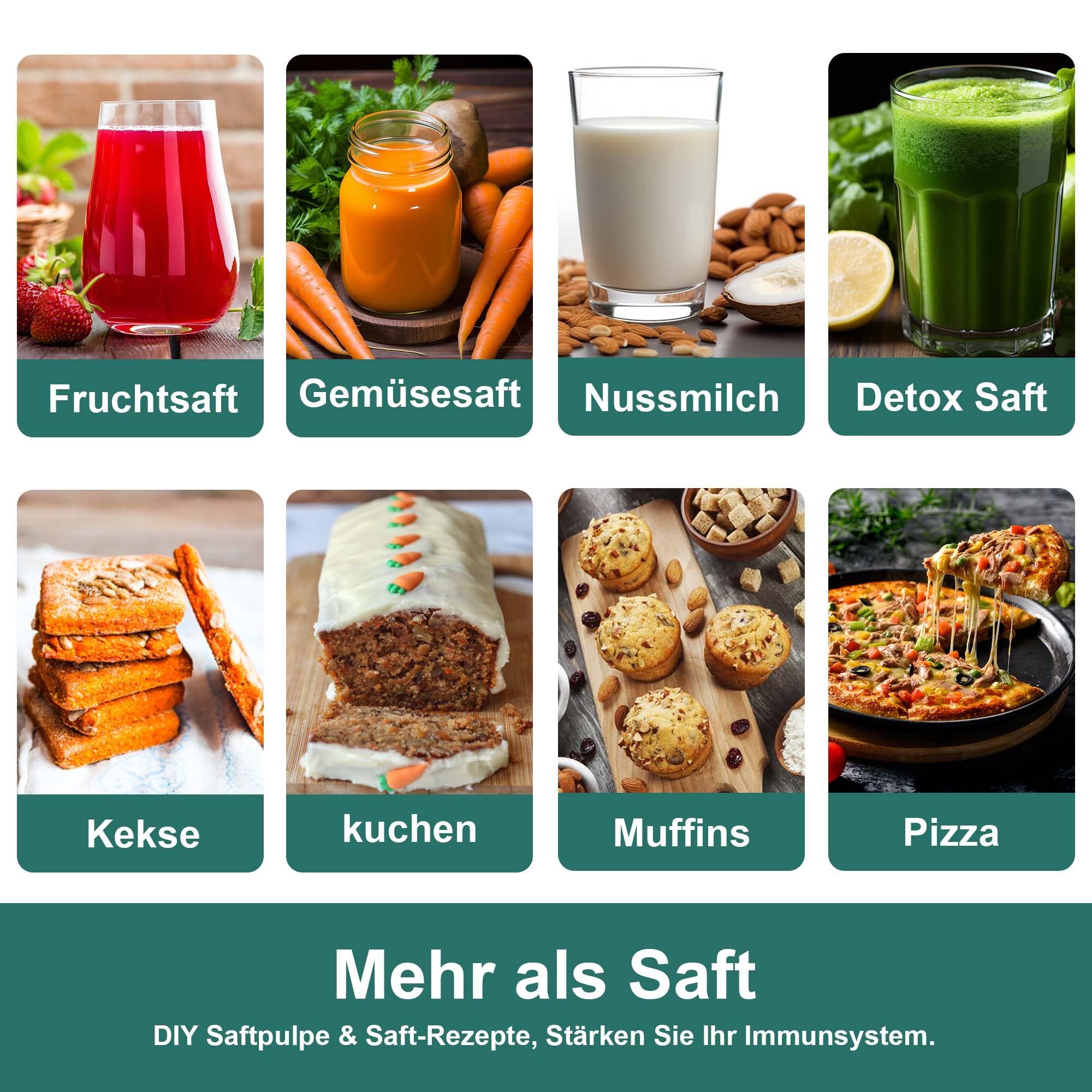 Fretta Slow Juicer Entsafter Gemüse und Obst Saftmaschine, 200W Saftpresse Elektrisch Obstpresse Sellerie Juice Machine, 76mm XL Einfüllschacht, BPA-Frei, Leicht zu reinigen White