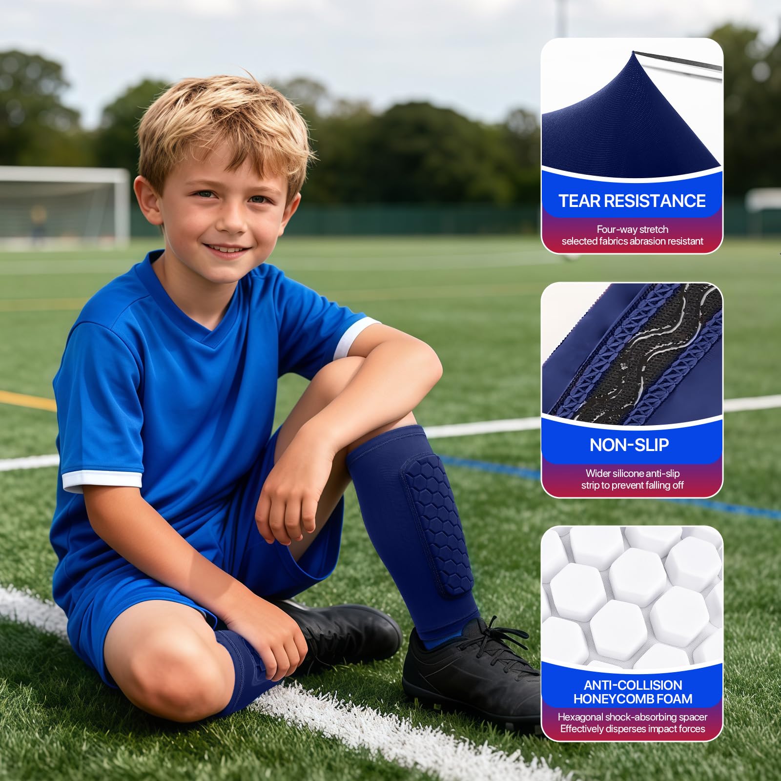 Pardofelis Espinilleras de Futbol para Niño Adultos Protección Pantorrilla Transpirable Antideslizante Anticolisión