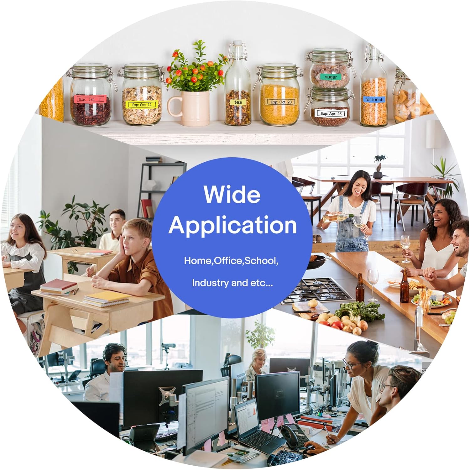 GREENCYCLE Compatible for Brother P-Touch TZe231 12mm 0.47" AZE Label Tape Cartridge Laminated Black on White Clear Red Blue Yellow Green Gold Silver for PT-D210 D200 PTD600 D400 D450 PTH110, 8 Pack - Image 6