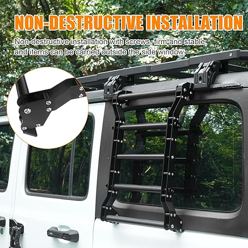 Miniatura 20 de FURYENGRAVER Kit de flanco de panel Molle de almacenamiento de ventana trasera, decoración protectora de ventana trasera para Jeep Wrangler