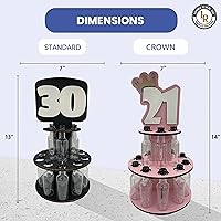 Vista 5 de Lumber Reveal USA Mini Liquor Bottle Cake Display Shelf for 21st Birthday or Other Ages Hand Assembled and Laser Cut Happy Birthday and 21 Mini