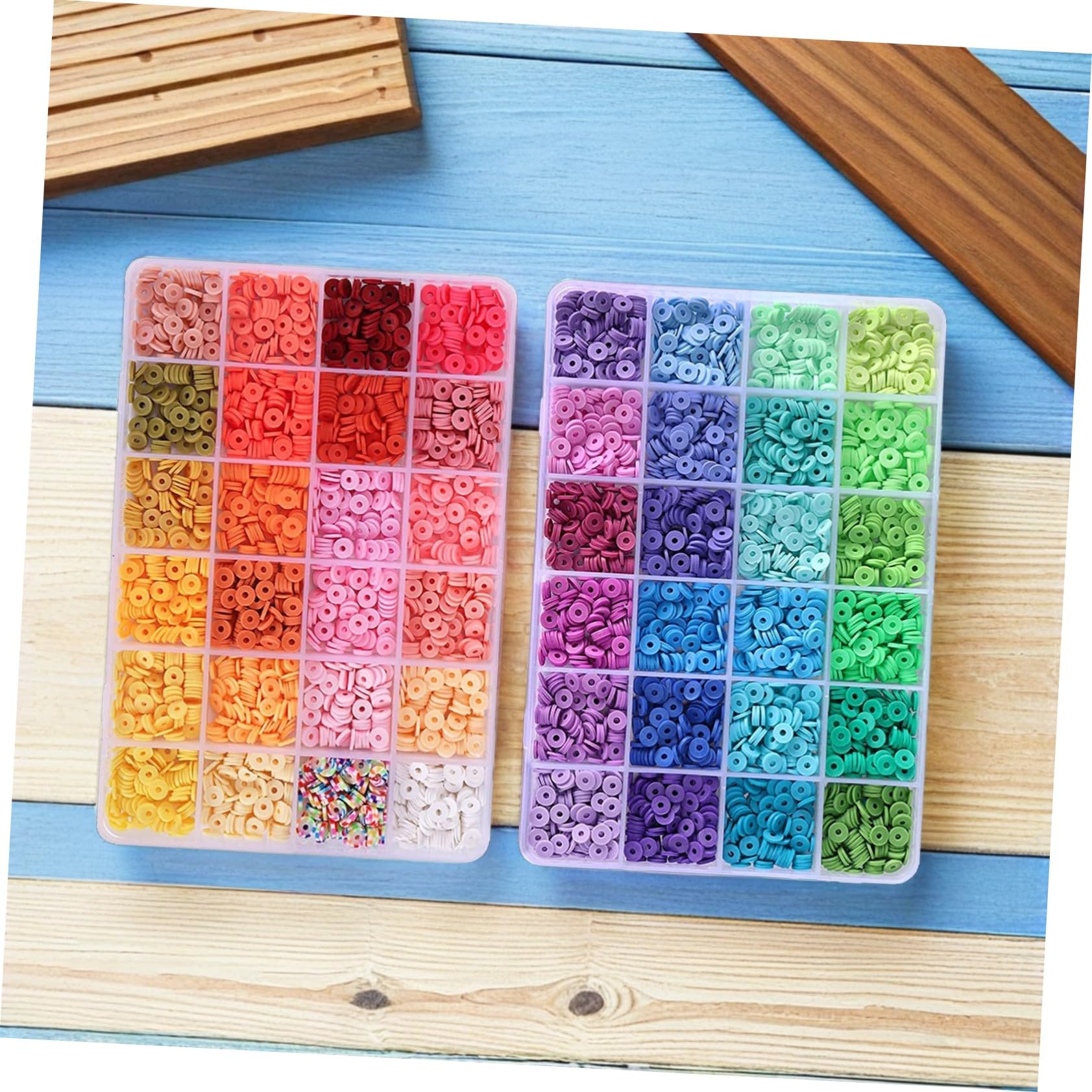 PartyKindom Kit para Hacer Pulseras Cuentas de Arcilla Polimérica, Kit Joyería DIY para Niñas, Cuentas Artesanales Multicolor para Collares y Manualidades