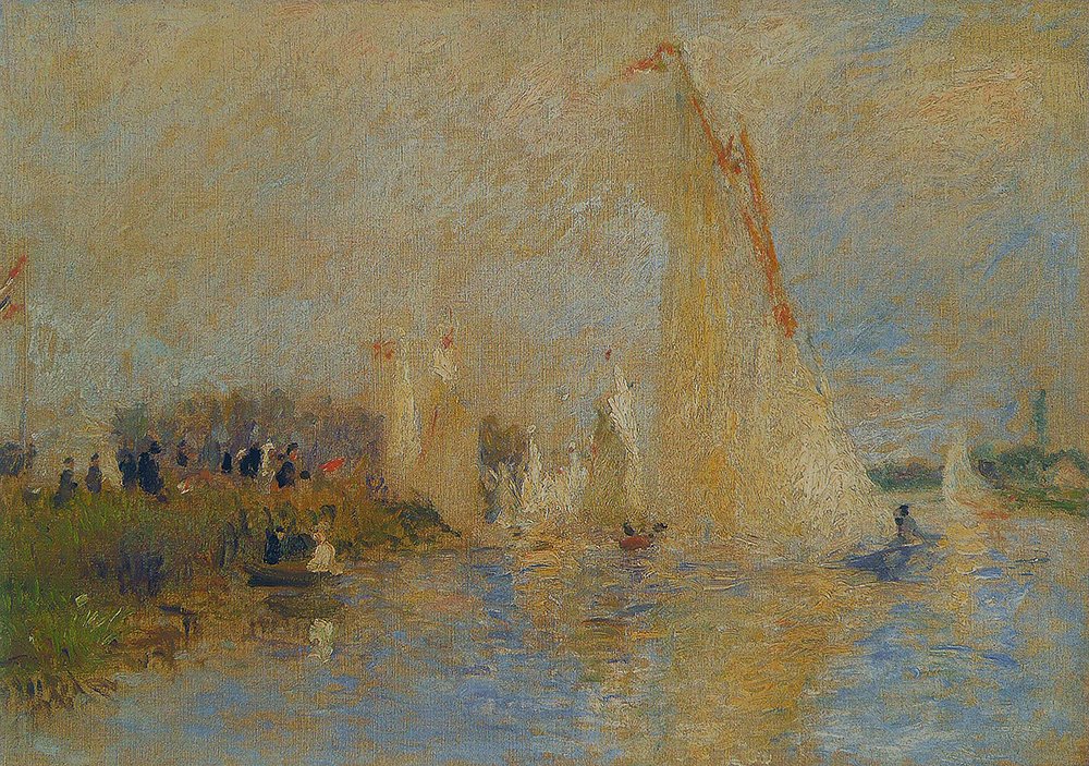 Tableau Renoir Regates e Argenteuil format XXL mat pour habiller un mur vide