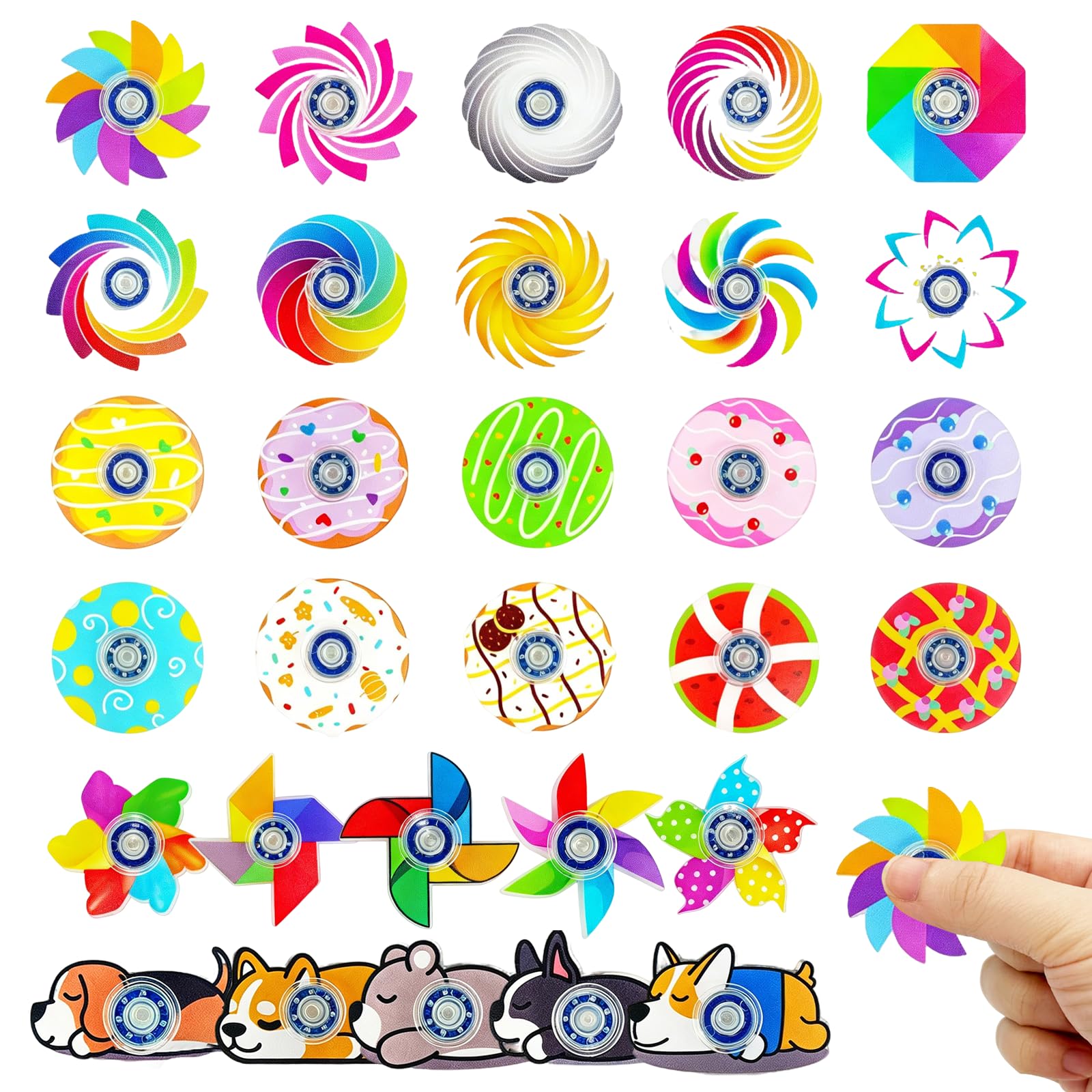 30 PCS Fidget Spinner Party Bag Fillers for Kids Mixed Styles Mini Fidget Toys Fun Fidget Spinners forParty Bags for Kids Party Pass the Parcel Prizes Classroom Rewards Fidgets for Kids Gift — image 1