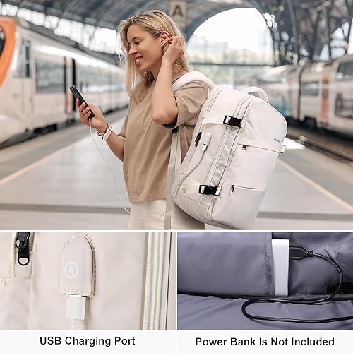 Miniatura 6 de HOMIEE Mochila de Viaje de 50L Maleta Grande Resistente al Agua Equipaje Mochila Diaria Mochila de Mano para Hombres y Mujeres Compatible con