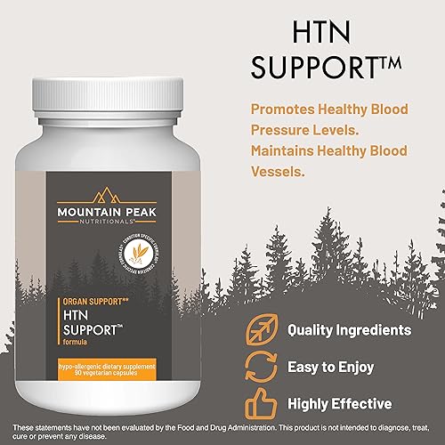 Miniatura 2 de Mountain Peak Nutritionals HTN Suplemento de apoyo para la presión arterial para la salud del corazón y la circulación, fórmula cardiovascular