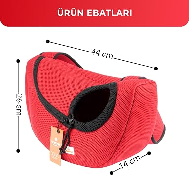 GOBYPET Kedi ve Küçük Irk Köpek İçin Yan Taşıma Çantası, Omuz Askılı Evcil Hayvan Taşıyıcı, Büzgülü ve Rahat Kullanım (Kırmızı)