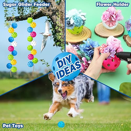 Vista 62 de Coopay Paquete de 12/50/100 pelotas de práctica de béisbol, bolas de entrenamiento de plástico, bolas de sóftbol huecas ligeras con una bolsa