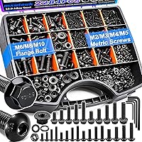 Vista 14 de mxuteuk Surtido de tornillos M2, tornillos de cabeza hexagonal M2 x 4/6/8/10/12/16/0.787 in, 520 piezas de acero de aleación de grado 12.9 tornillos
