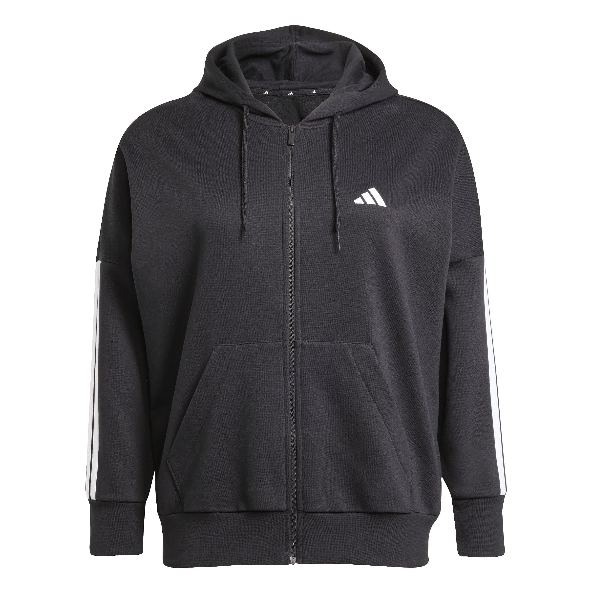 Adidas Women's Noir Full-Zip Hoodie Essentials 3 Stripes