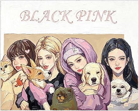 BDYLYS Blackpink Paint by Numbers Kit for Adults with Paints & Brushes, 16x20 Inch Non-Woven Unframed Canvas, DIY K-Pop Theme Art for Beginners, Ideal for Home Wall Decor & Gifts