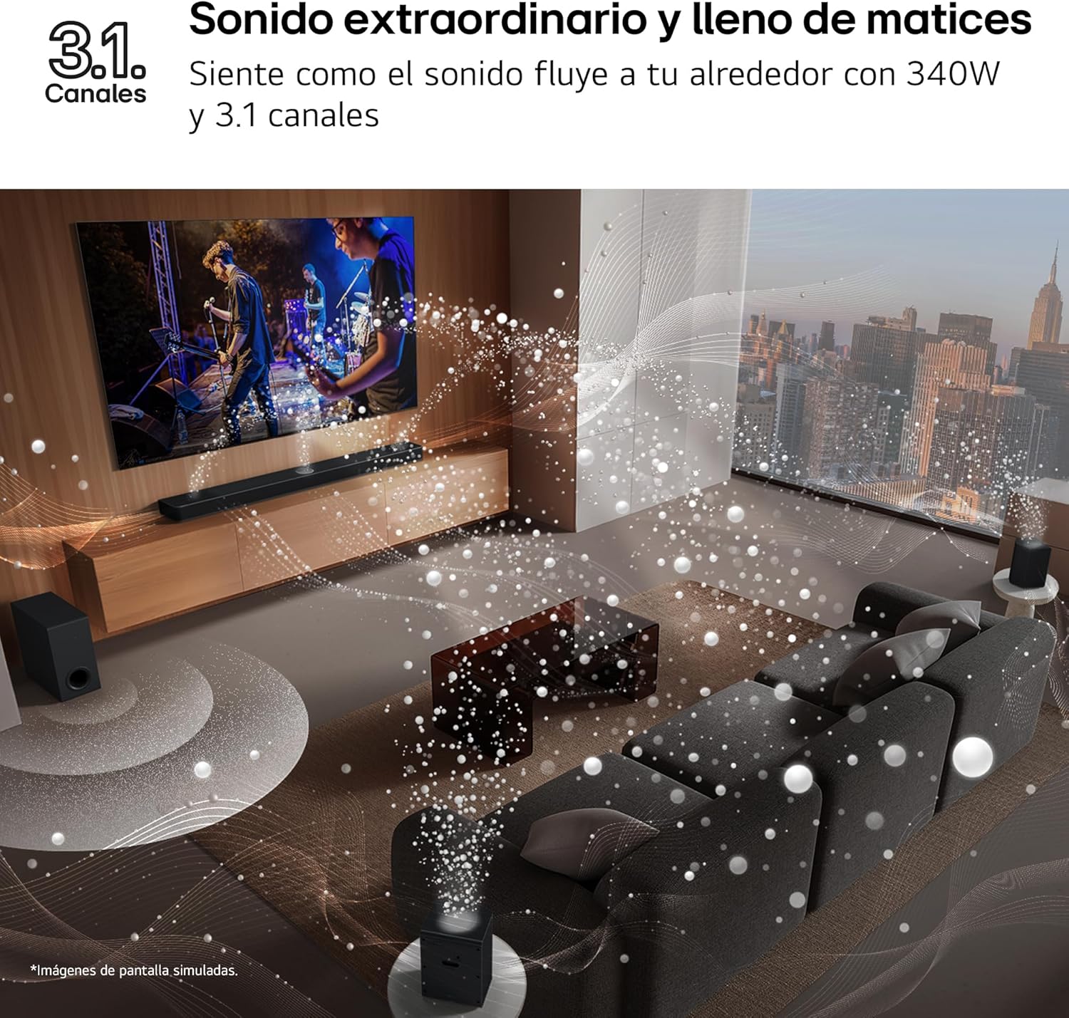 LG DS60T – Barra de Sonido, Bluetooth, 340W, 3.1 Canales con subwoofer, Dolby Digital, DTS Digital Surround, Negro 5