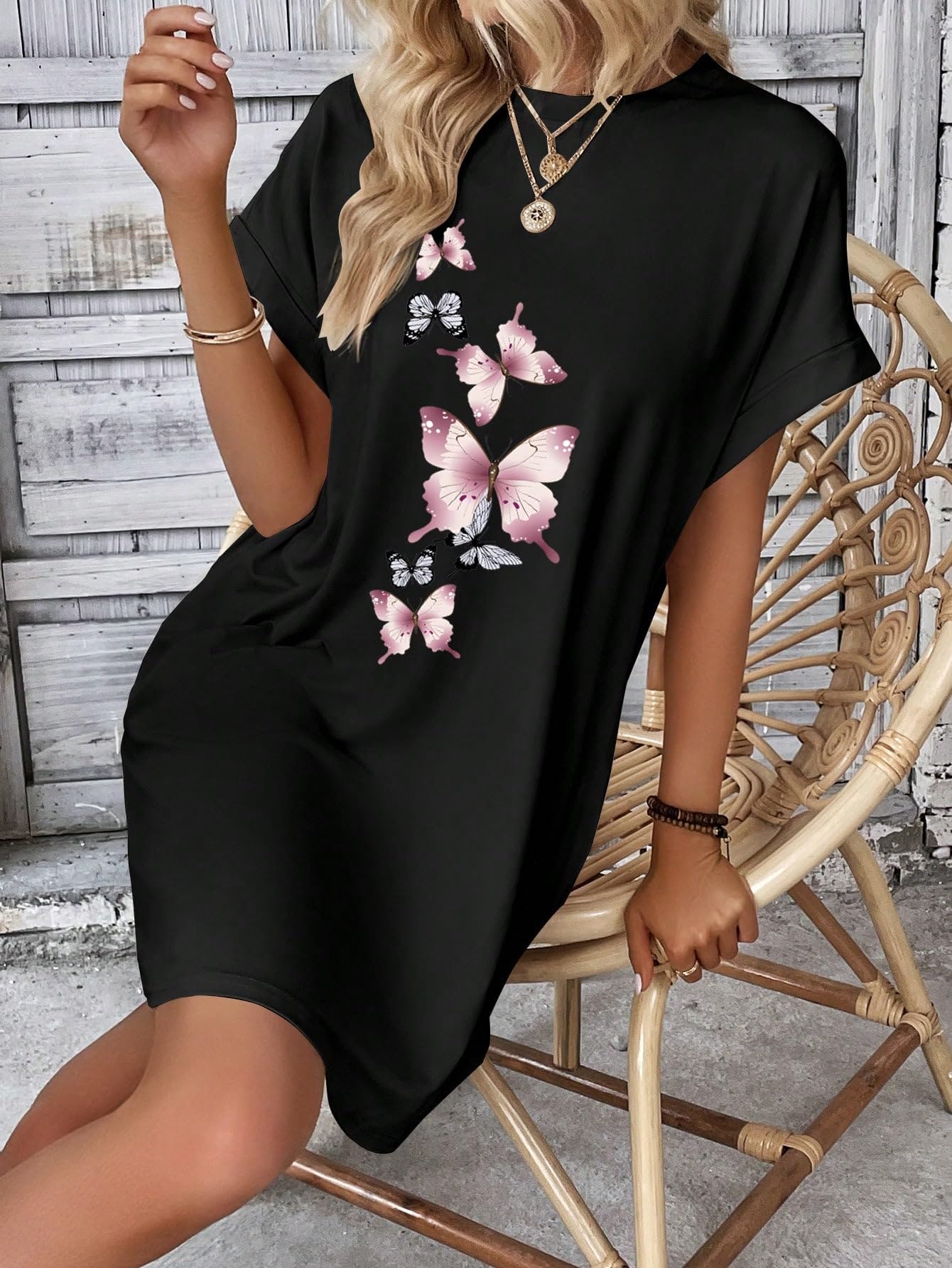 butterfly dress womens Amazon.com: Women's Dresses Butterfly Print Batwing Sleeve Hidden Pocket  Tee Dress Dress for Women(X-Small) : Clothing, Shoes & Jewelry
