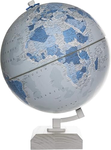 Globo Berknert de 12 pulgadas de diámetro, cartografía de Estados Unidos con relieve de montaña, base de madera maciza y bola de globo de diseño