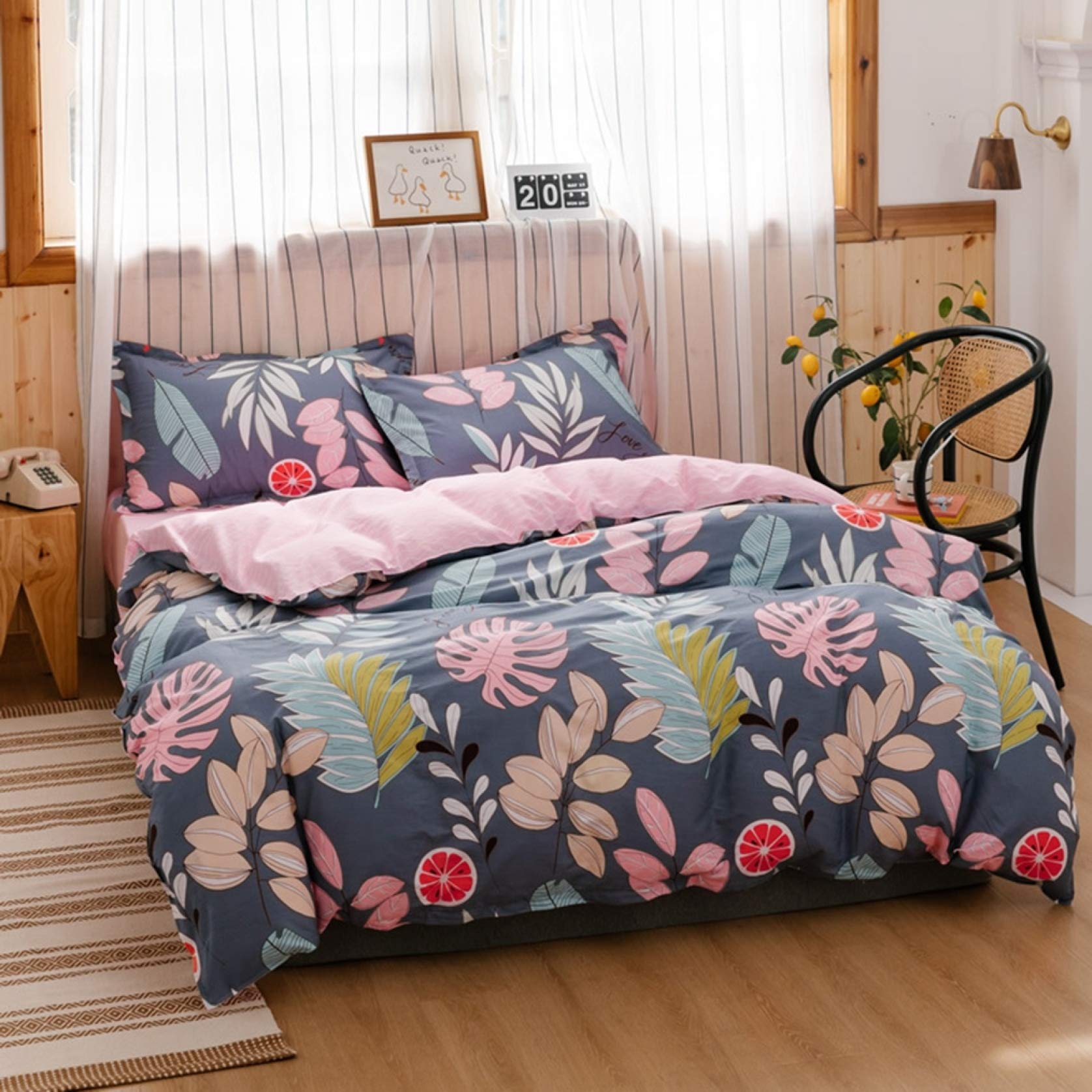 テンセル100％ 花柄寝具4点セット セミダブル対応 180×200cm Amazon｜掛け布団カバー セミダブル4点セット 花柄風 柔らかい 綿100