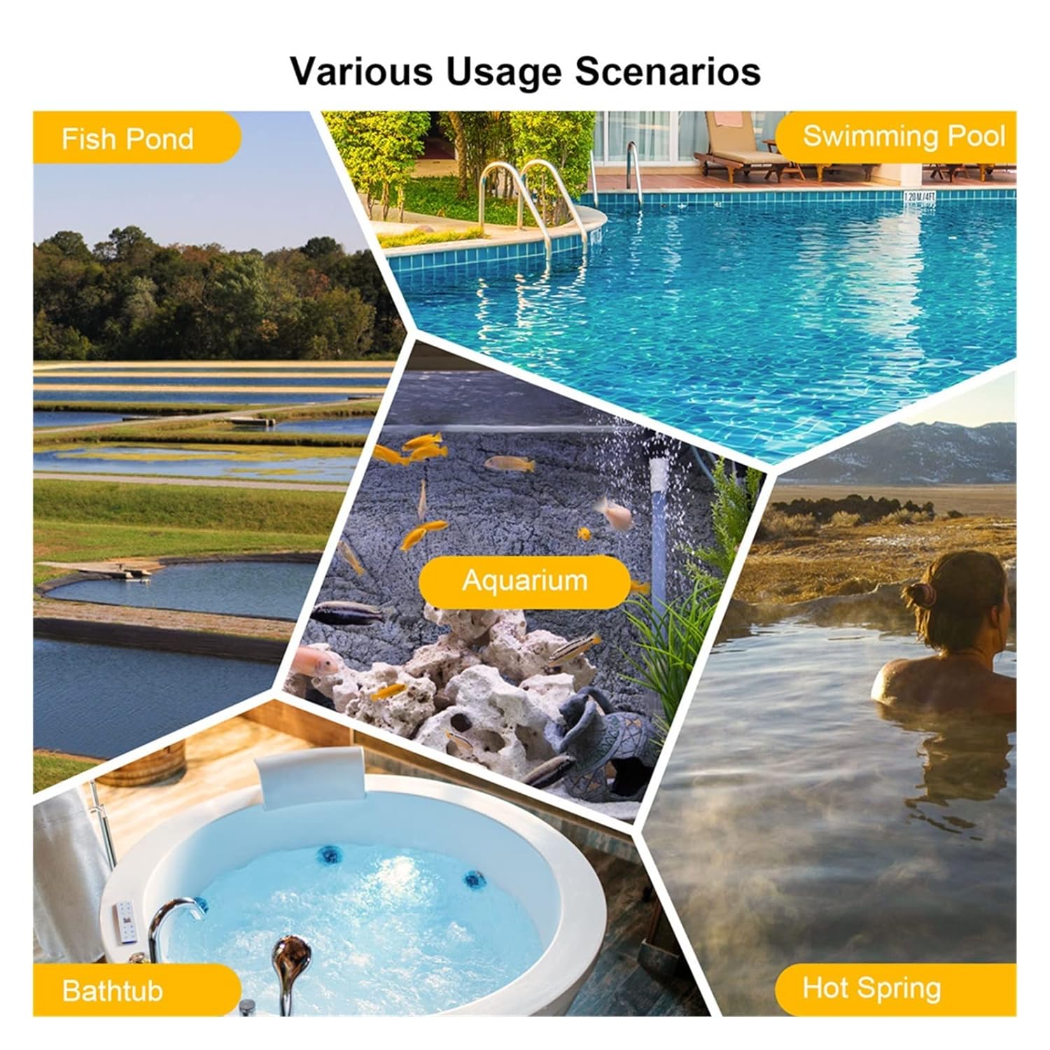 Wireless Pool Thermometer Floating Digital Pool Thermometer 300ft IPX7 Waterproof Outdoor Pool Thermometer Waterproof LCD Display Spa Thermometer Floating Easy Read