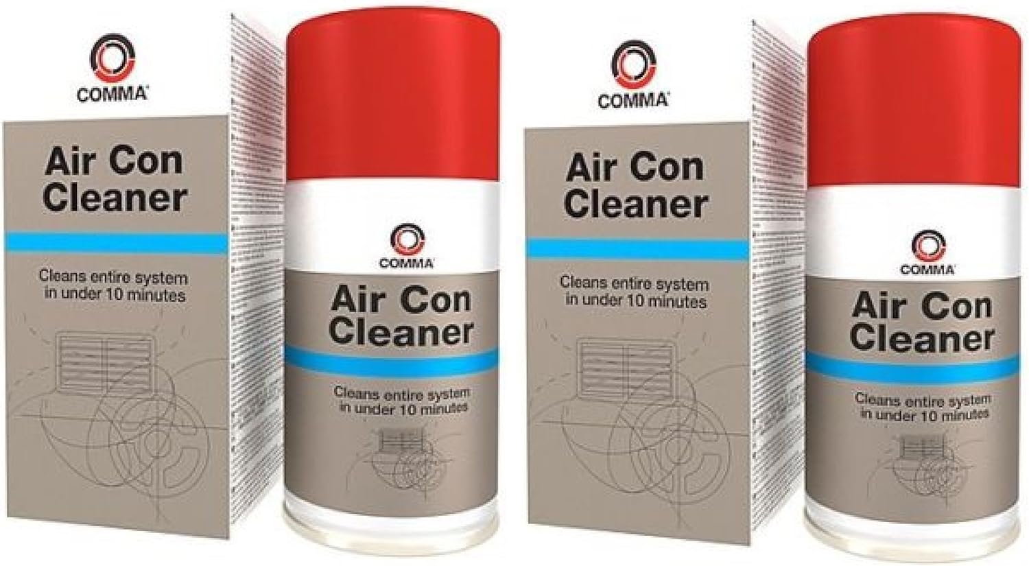 Comma 2 x AIRCC 150ml Air Con Cleaner - Eliminates Bacteria Smell ...
