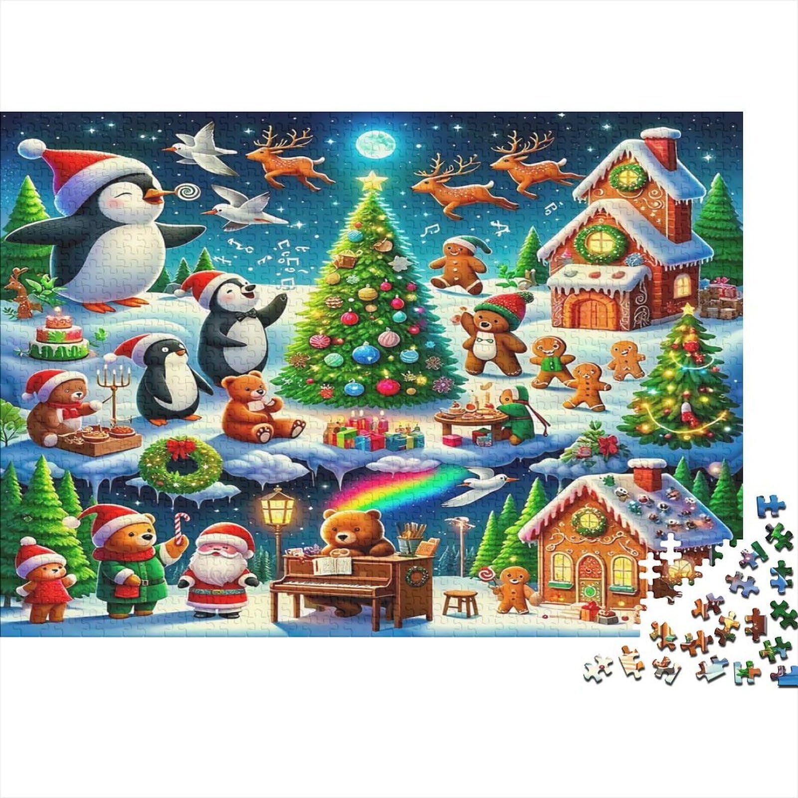 Christmas Tree Winter Village 1000pc Jigsaw Puzzle for Adults Relax Gift โ image 1
