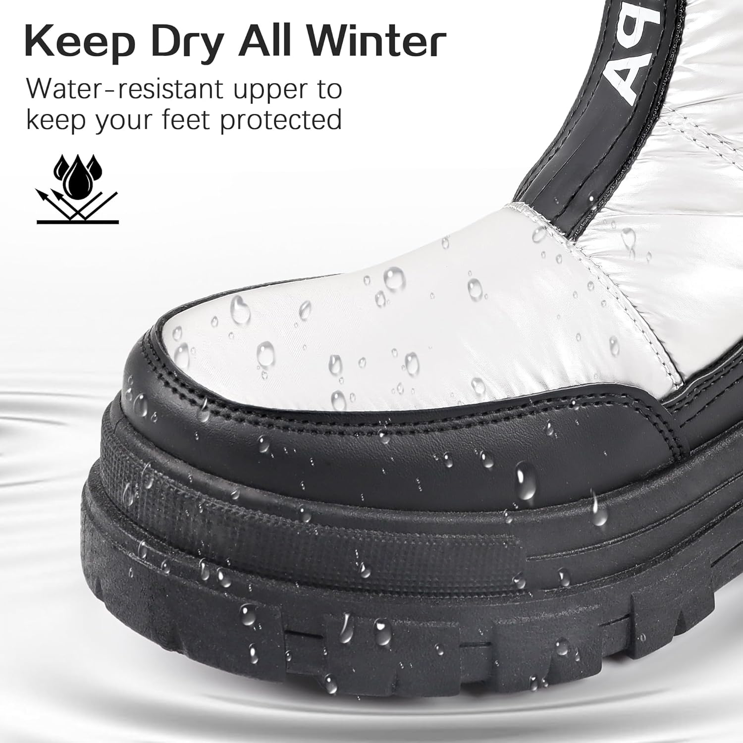 Winter Boots for Women Waterproof, Snow Boots for Women, Womens Mid Calf Low Heel Zip Up Anti-Slip Warm Booties Comfortable for Outdoor Walking Hiking - Image 4