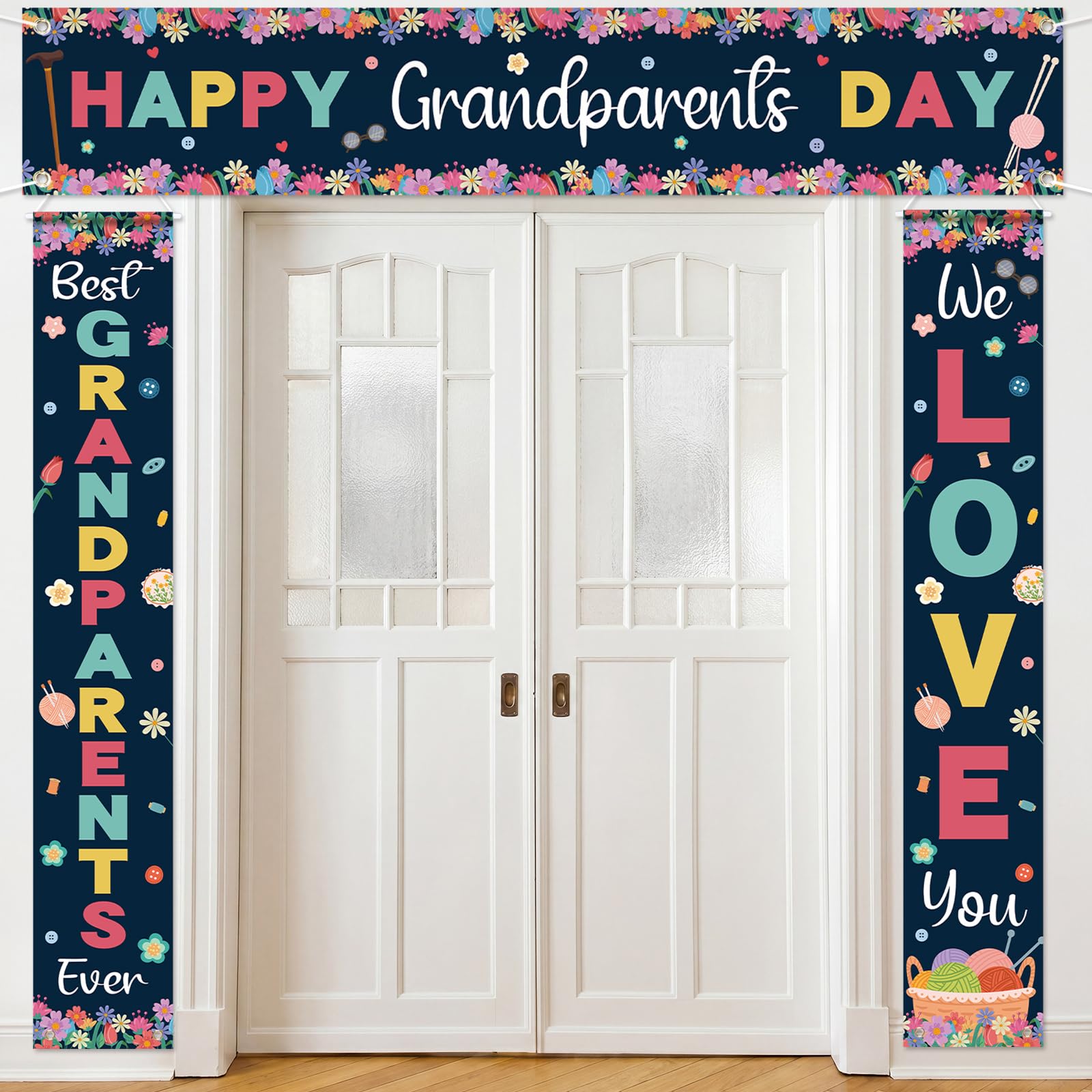 Tingjoo 3 Pcs Happy Grandparents Day Banner Grandparents Appreciation
