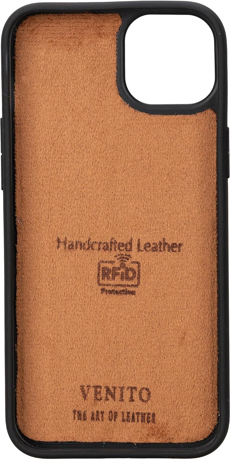 Venito for iPhone 15 Plus Case with Card Holders Extra Secure with RFID Blocking, Protective, Slim Phone Case 6.7 inches, Capri - Antique Brown