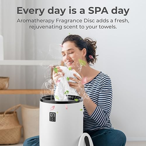 Miniatura 3 de SereneLife Calentador de toallas, con fragancia personalizada para spa y baño, calentador de toallas de lujo, regalos para él y ella, apagado